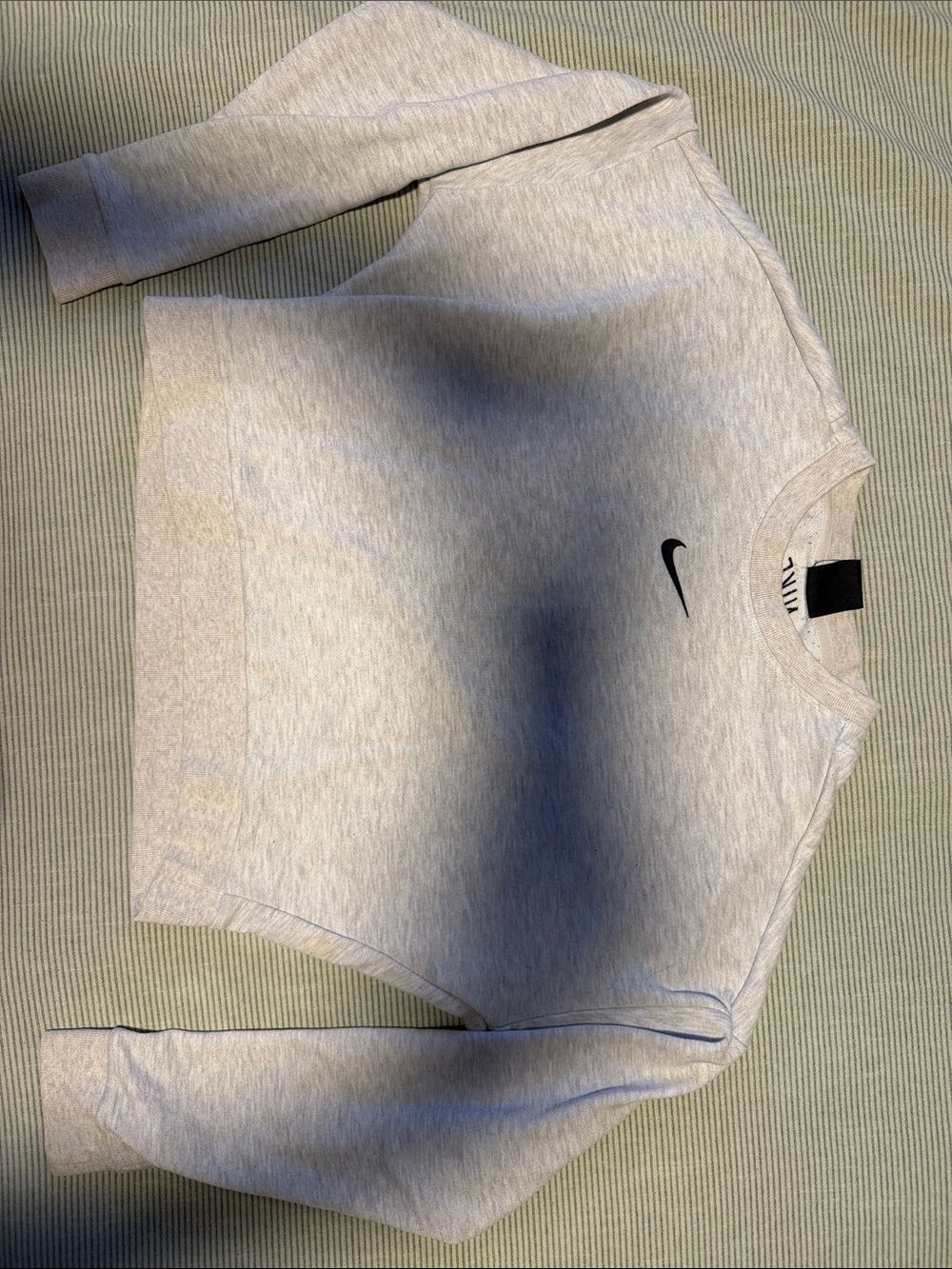 Nike Heather Gray Crewneck Sweatshirt with Black Swoosh